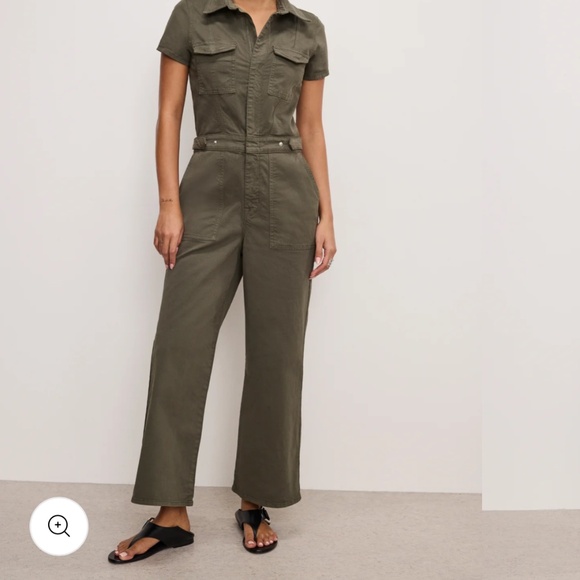 NWT! GOOD AMERICAN - FIT FOR SUCCESS TWILL PALAZZO CROPPED JUMPSUIT - SIZE 2XL - Picture 7 of 7